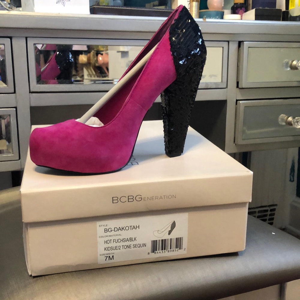 NWT BCBG 2Tone Sequin Heels